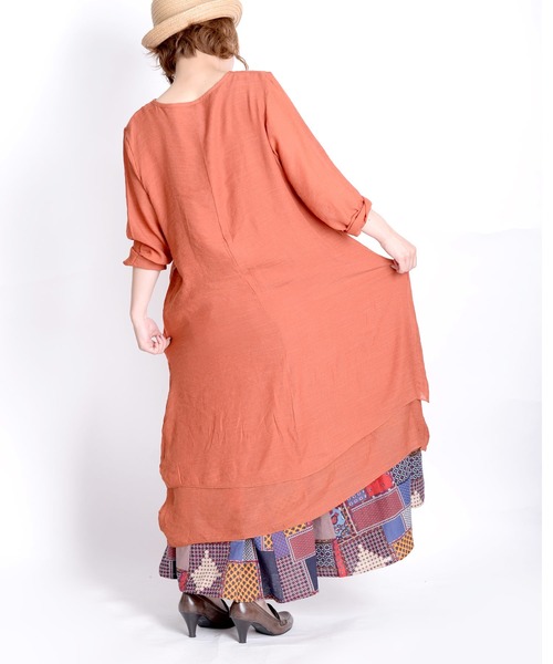 MARAI(マーライ)の「【MARAI】レイヤードワンピース(ワンピース・レディース・ブラック/レンガ/グリーン・XX-LARGE/LARGE)」の16枚目の写真