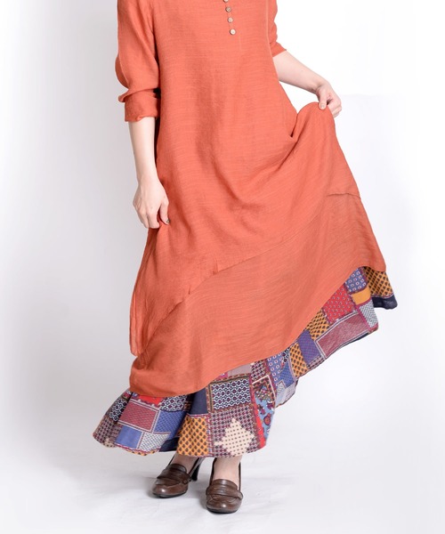 MARAI(マーライ)の「【MARAI】レイヤードワンピース(ワンピース・レディース・ブラック/レンガ/グリーン・XX-LARGE/LARGE)」の18枚目の写真
