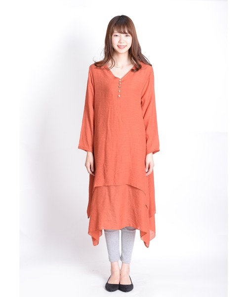 MARAI(マーライ)の「【MARAI】レイヤードワンピース(ワンピース・レディース・ブラック/レンガ/グリーン・XX-LARGE/LARGE)」の19枚目の写真