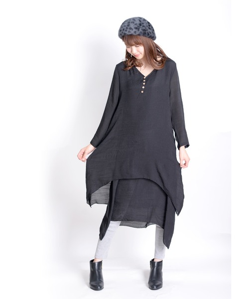 MARAI(マーライ)の「【MARAI】レイヤードワンピース(ワンピース・レディース・ブラック/レンガ/グリーン・XX-LARGE/LARGE)」の21枚目の写真