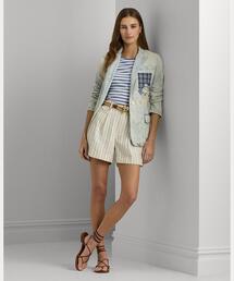 LAUREN RALPH LAUREN | ストライプド プリーテッド ショートパンツ(その他パンツ)