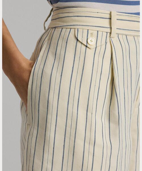 LAUREN RALPH LAUREN（ローレン ラルフ ローレン）の「ストライプド プリーテッド ショートパンツ（その他パンツ・レディース・ナチュラル・0/00/2/4）」の5枚目の写真