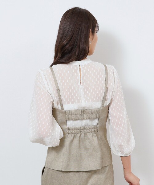 OPAQUE.CLIP（オペークドットクリップ）の「◆《美人百花掲載》ビスチェストラップジレ セットアップ対応【洗濯機洗い可】（ベスト・レディース・ベージュ系その他7/ブラック・38/40/42）」の10枚目の写真