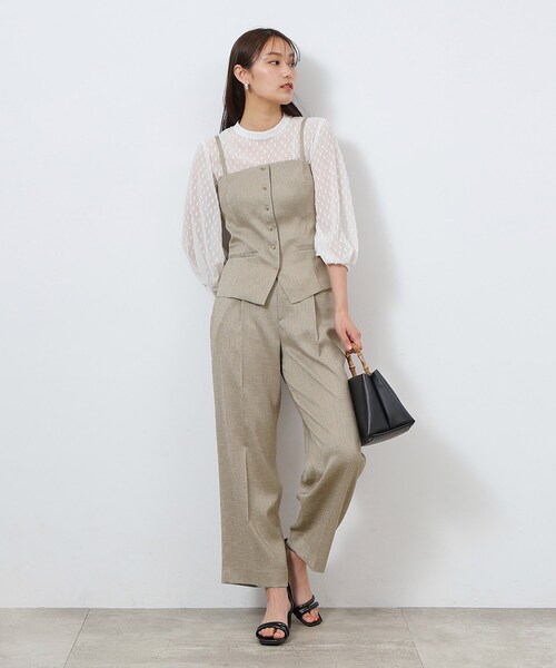 OPAQUE.CLIP（オペークドットクリップ）の「◆《美人百花掲載》ビスチェストラップジレ セットアップ対応【洗濯機洗い可】（ベスト・レディース・ベージュ系その他7/ブラック・38/40/42）」の11枚目の写真