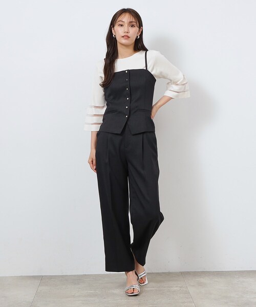 OPAQUE.CLIP（オペークドットクリップ）の「◆《美人百花掲載》ビスチェストラップジレ セットアップ対応【洗濯機洗い可】（ベスト・レディース・ベージュ系その他7/ブラック・38/40/42）」の16枚目の写真