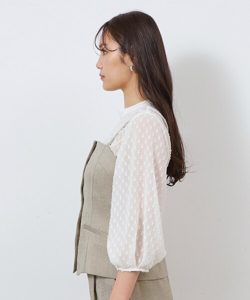 OPAQUE.CLIP（オペークドットクリップ）の「◆《美人百花掲載》ビスチェストラップジレ セットアップ対応【洗濯機洗い可】（ベスト・レディース・ベージュ系その他7/ブラック・38/40/42）」の4枚目の写真
