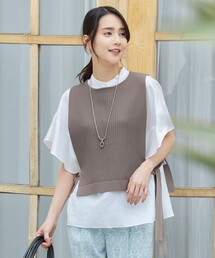 洗える】ライトカラミミドル丈 ジレ（ベスト）｜自由区（ジユウク）の