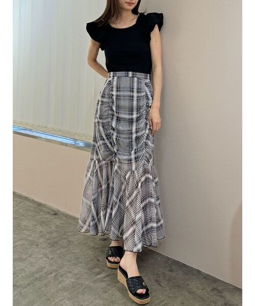 CALNAMUR（カルナムール）の「バルーン2WAYスリーブカットトップス（Tシャツ/カットソー・レディース・ホワイト/ミント/ブラック・FREE）」の7枚目の写真