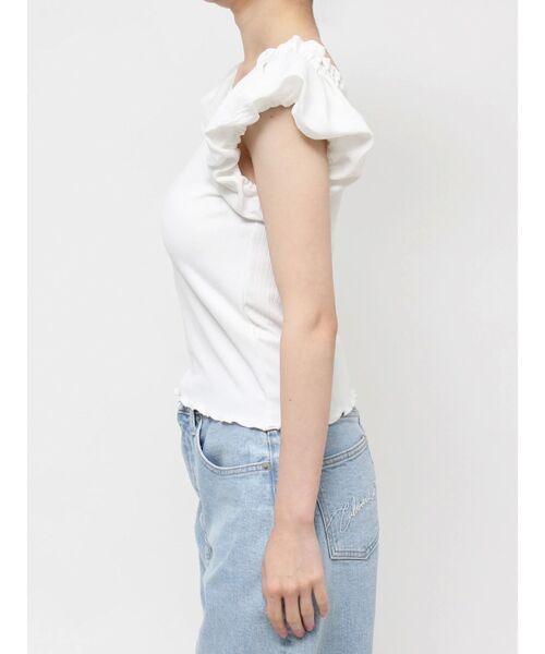 CALNAMUR（カルナムール）の「バルーン2WAYスリーブカットトップス（Tシャツ/カットソー・レディース・ホワイト/ミント/ブラック・FREE）」の9枚目の写真