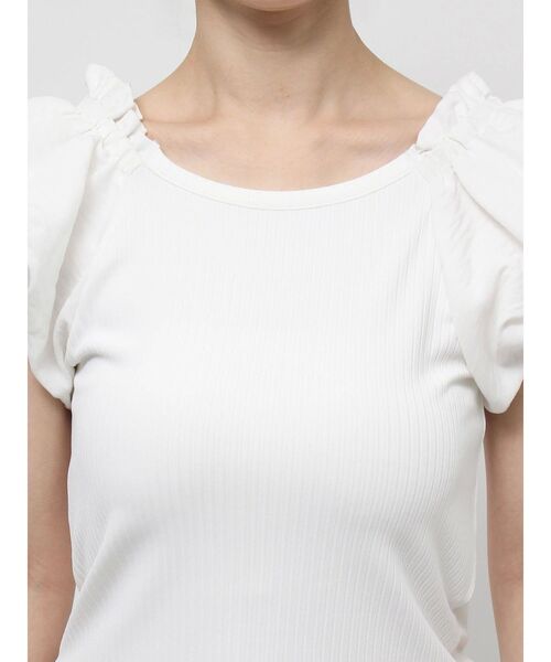 CALNAMUR（カルナムール）の「バルーン2WAYスリーブカットトップス（Tシャツ/カットソー・レディース・ホワイト/ミント/ブラック・FREE）」の11枚目の写真