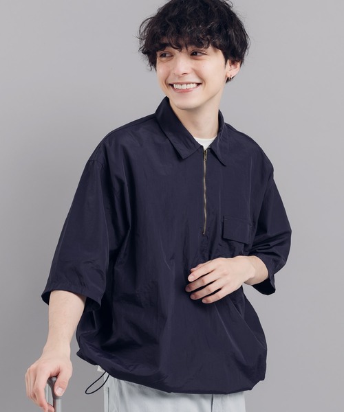 MUHET（ミュエータ）の「ナイロンハーフジップTシャツ（Tシャツ/カットソー・レディース・ネイビー/レッド/カーキ/ライトベージュ/チャコールグレー/オレンジ・MEDIUM/X-LARGE）」の20枚目の写真