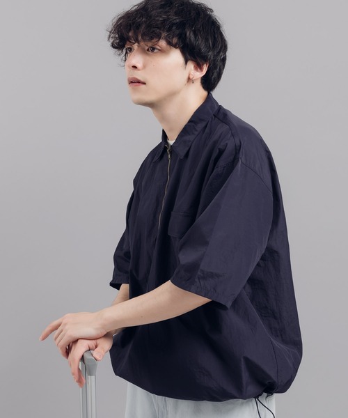 MUHET（ミュエータ）の「ナイロンハーフジップTシャツ（Tシャツ/カットソー・レディース・ネイビー/レッド/カーキ/ライトベージュ/チャコールグレー/オレンジ・MEDIUM/X-LARGE）」の21枚目の写真