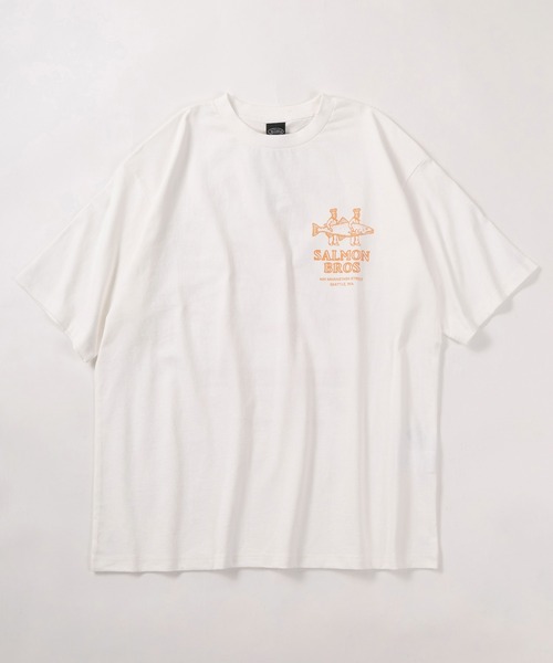MANASTASH(マナスタッシュ)の「【MANASTASH/マナスタッシュ】ワンポイントロゴ&フィッシュプリント デザイン/シーティ サーモン/CiTee SALMON/ 半袖Tシャツ(Tシャツ/カットソー・メンズ・ホワイト/ピンク/ブラック・M/L/XL)」の4枚目の写真