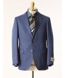 TAKA-Q（タカキュー）の「スーティスト ウールリネン 2ボタンジャケット 青(セットアップ可能)（スーツジャケット）」