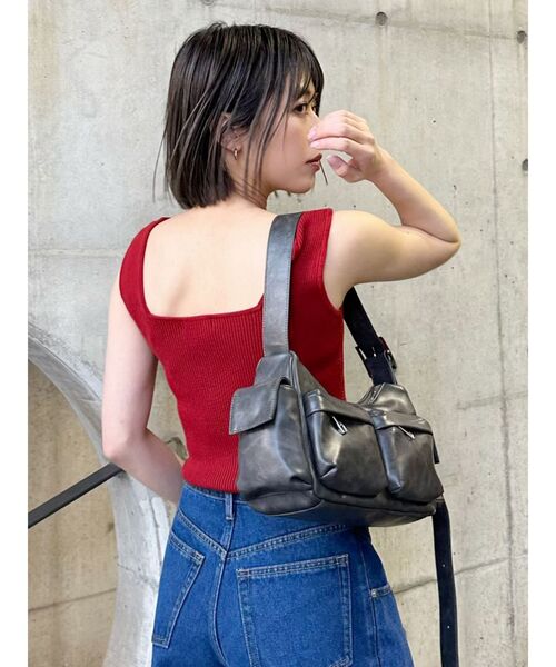 MURUA（ムルーア）の「デザインリブタンク（ニット/セーター・レディース・グレー/グリーン/レッド/ホワイト・FREE）」の13枚目の写真