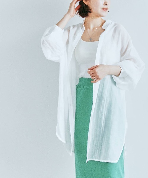 kirakiraShop(キラキラショップ)の「袖ボリューム バンド カラー シャツ(シャツ/ブラウス・レディース・ライトグレー/ホワイト/ブラック/ミント/ブルー・FREE)」の14枚目の写真
