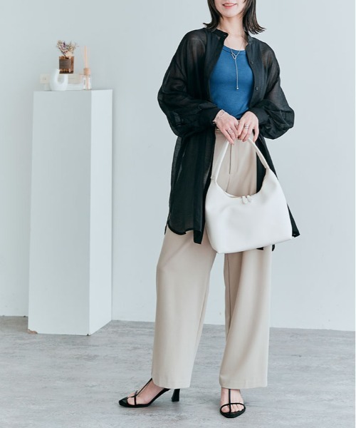 kirakiraShop(キラキラショップ)の「袖ボリューム バンド カラー シャツ(シャツ/ブラウス・レディース・ライトグレー/ホワイト/ブラック/ミント/ブルー・FREE)」の20枚目の写真