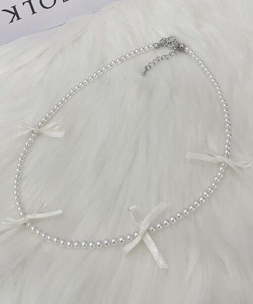 WEGO（ウィゴー）の「WEGO/リボンチョーカー（チョーカー・レディース・ブラック/ホワイト・FREE）」の4枚目の写真