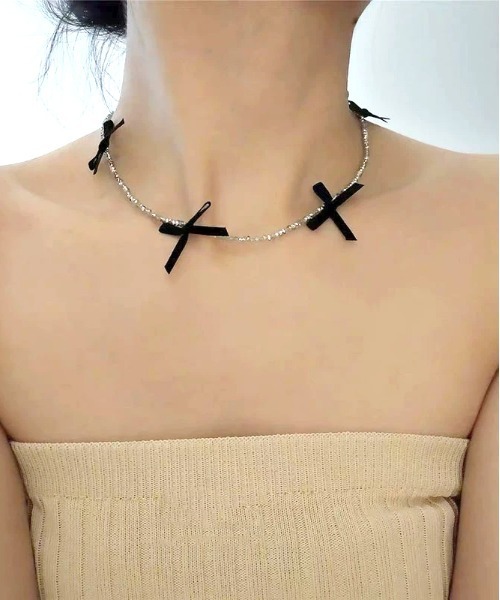 WEGO（ウィゴー）の「WEGO/リボンチョーカー（チョーカー・レディース・ブラック/ホワイト・FREE）」の9枚目の写真