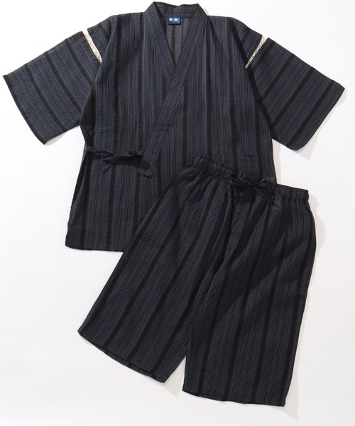 Art re A select(アトリエセレクト)の「-Jinbei-甚平セットアップ(浴衣・メンズ・チャコール/ネイビー/ブラック/グレー・M/LL/L)」の1枚目の写真