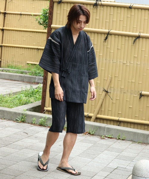 Art re A select(アトリエセレクト)の「-Jinbei-甚平セットアップ(浴衣・メンズ・チャコール/ネイビー/ブラック/グレー・M/LL/L)」の10枚目の写真