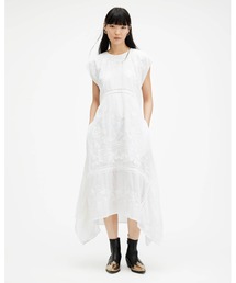 ALLSAINTS ホワイト M バックプリーツワンピース ALLSAINTS ホワイト M バックプリーツワンピース