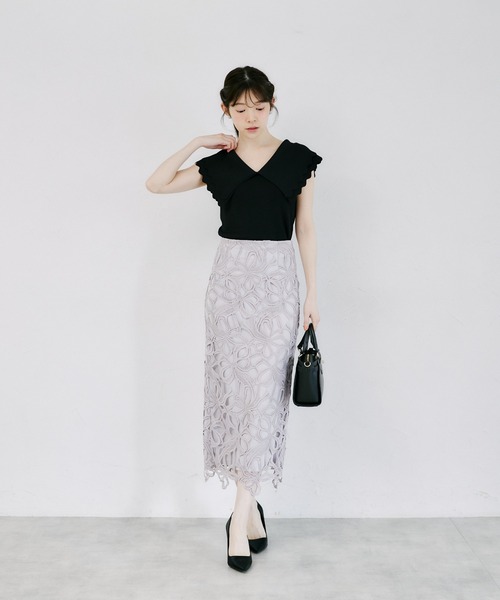 ZOZO限定】リボンレースタイトスカート（スカート）｜tocco closet
