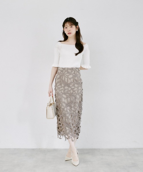 セール】【ZOZO限定】リボンレースタイトスカート（スカート）｜tocco