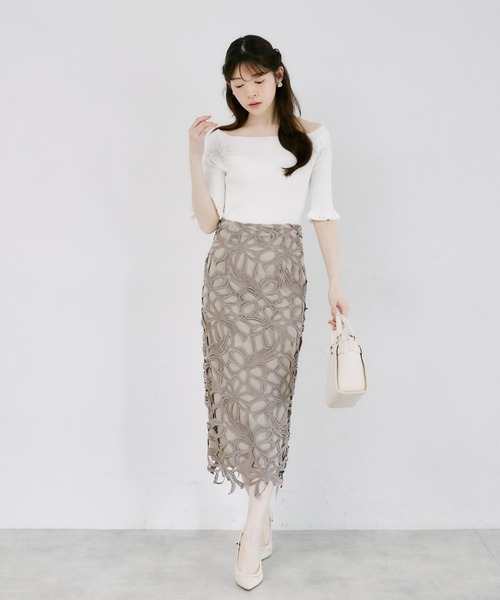 tocco closet（トッコ　クローゼット）の「【ZOZO限定】リボンレースタイトスカート（スカート・レディース・グレー/ピンク/アクア/ダークパープル/アッシュブラウン/チャコールグレー/クリアブルー・M）」の21枚目の写真