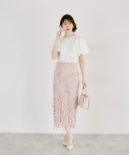 セール】【ZOZO限定】リボンレースタイトスカート（スカート）｜tocco
