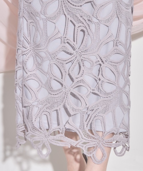 tocco closet（トッコ　クローゼット）の「【ZOZO限定】リボンレースタイトスカート（スカート・レディース・グレー/ピンク/アクア/ダークパープル/アッシュブラウン/チャコールグレー/クリアブルー・M）」の8枚目の写真