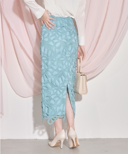 tocco closet（トッコ　クローゼット）の「【ZOZO限定】リボンレースタイトスカート（スカート・レディース・グレー/ピンク/アクア/ダークパープル/アッシュブラウン/チャコールグレー/クリアブルー・M）」の17枚目の写真