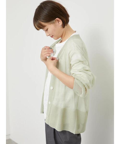 sm2rhythm（サマンサモスモスリズム）の「【接触冷感】シアーニットチュニックカーディガン（カーディガン/ボレロ・レディース・グレー/チャコールグレー/ミント・F）」の3枚目の写真