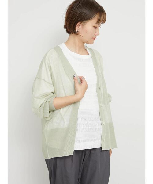 sm2rhythm（サマンサモスモスリズム）の「【接触冷感】シアーニットチュニックカーディガン（カーディガン/ボレロ・レディース・グレー/チャコールグレー/ミント・F）」の5枚目の写真