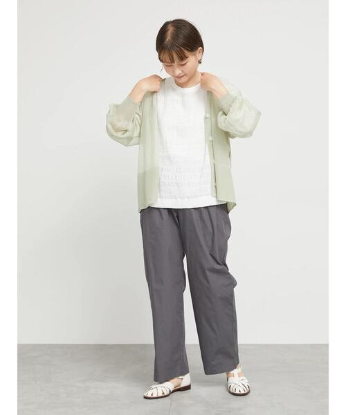 sm2rhythm（サマンサモスモスリズム）の「【接触冷感】シアーニットチュニックカーディガン（カーディガン/ボレロ・レディース・グレー/チャコールグレー/ミント・F）」の6枚目の写真