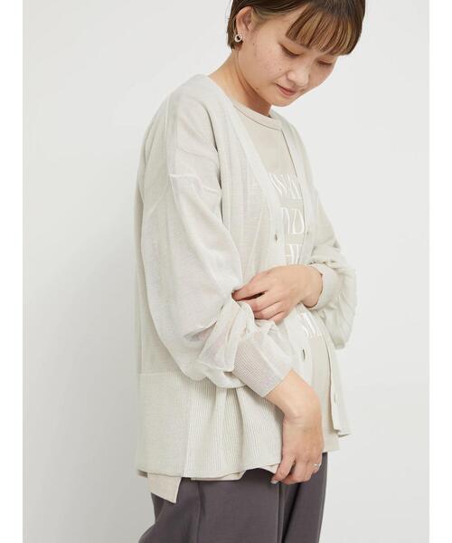 sm2rhythm（サマンサモスモスリズム）の「【接触冷感】シアーニットチュニックカーディガン（カーディガン/ボレロ・レディース・グレー/チャコールグレー/ミント・F）」の9枚目の写真