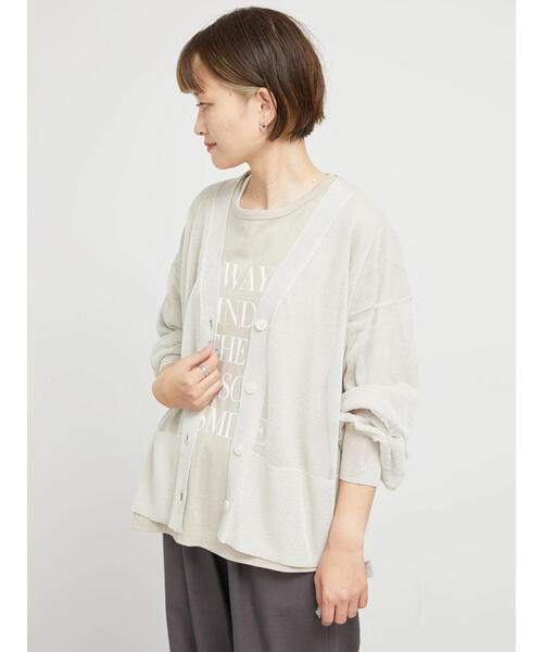 sm2rhythm（サマンサモスモスリズム）の「【接触冷感】シアーニットチュニックカーディガン（カーディガン/ボレロ・レディース・グレー/チャコールグレー/ミント・F）」の10枚目の写真