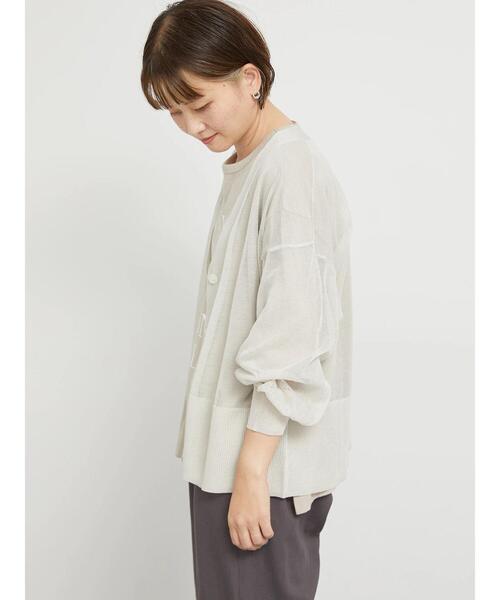 sm2rhythm（サマンサモスモスリズム）の「【接触冷感】シアーニットチュニックカーディガン（カーディガン/ボレロ・レディース・グレー/チャコールグレー/ミント・F）」の11枚目の写真