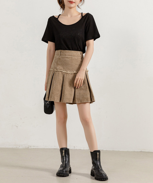 DAY CLOSET（デイ クローゼット）の「レディース ヘルシーネックストラップシアーTシャツ（Tシャツ/カットソー・レディース・ブラック/ホワイト・L/M）」の12枚目の写真