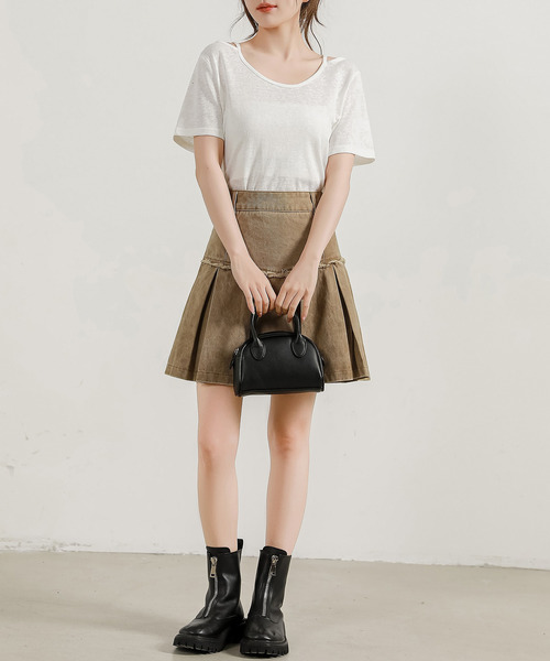 DAY CLOSET（デイ クローゼット）の「レディース ヘルシーネックストラップシアーTシャツ（Tシャツ/カットソー・レディース・ブラック/ホワイト・L/M）」の18枚目の写真