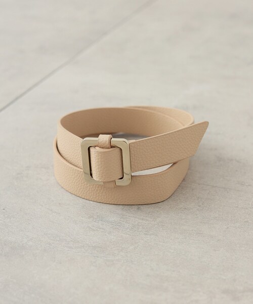 GALLEST(ギャレスト)の「◆スクエアバックルベルト(ベルト・レディース・ベージュ/ブラック・00)」の2枚目の写真