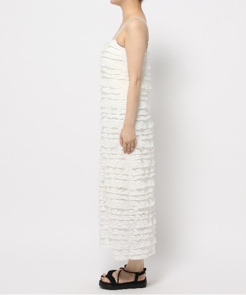 mysty woman（ミスティウーマン）の「ティアードキャミワンピース　128566（ワンピース・レディース・オフホワイト/ブラック・FREE）」の5枚目の写真