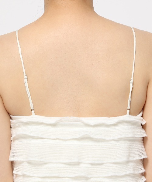 mysty woman（ミスティウーマン）の「ティアードキャミワンピース　128566（ワンピース・レディース・オフホワイト/ブラック・FREE）」の3枚目の写真