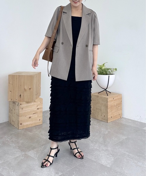 mysty woman（ミスティウーマン）の「ティアードキャミワンピース　128566（ワンピース・レディース・オフホワイト/ブラック・FREE）」の19枚目の写真