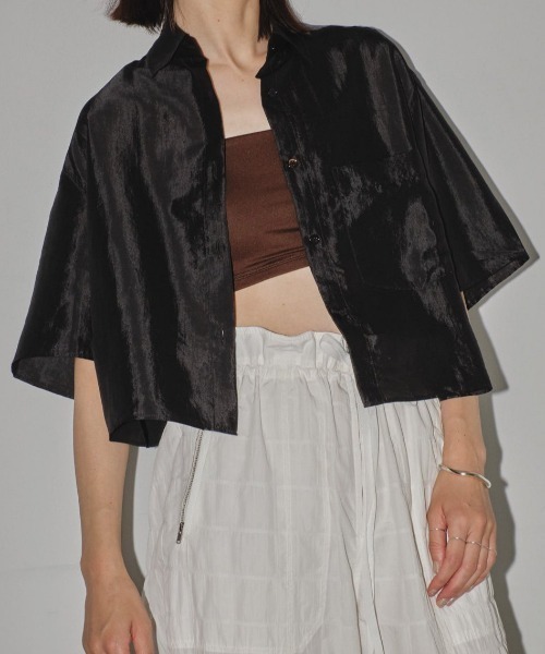 TODAYFUL / 24SS/Satin Short Shirts/FREE/ポリエステル/CRM/12410406// セール】TODAYFUL Satin Short Shirts 12410406（シャツ/ブラウス