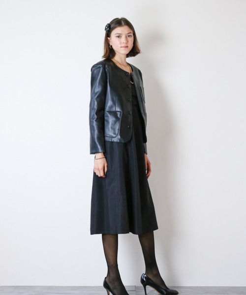 a lot of love（ア ロット オブ ラブ）の「パフスリーブオフショルエレガントワンピース/パーティードレス（ドレス・レディース・ブラック/グリーン/オフホワイト・FREE）」の17枚目の写真