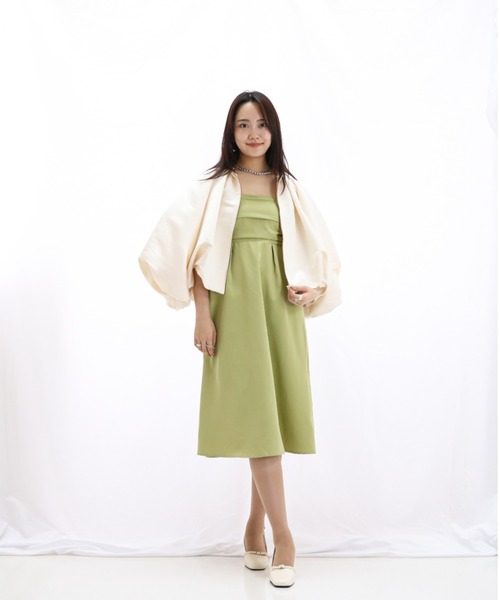 a lot of love（ア ロット オブ ラブ）の「パフスリーブオフショルエレガントワンピース/パーティードレス（ドレス・レディース・ブラック/グリーン/オフホワイト・FREE）」の22枚目の写真