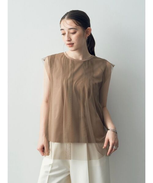 FRAY I.D｜チュールレイヤードノースリカットソー | Rakuten