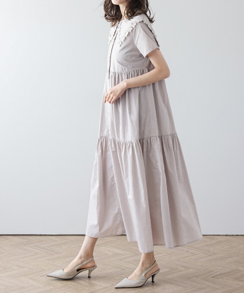 CHICWISH★レースティアードワンピース 2色☆ ティアードカットソーワンピース 2タイプ ワンピース[品番