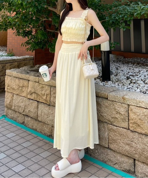 少し値引きしましたANDREA&Co.AUBREYサイドギャザーフレアスカート AUBREY】サイドギャザーフレアスカート – ANDREA&Co.